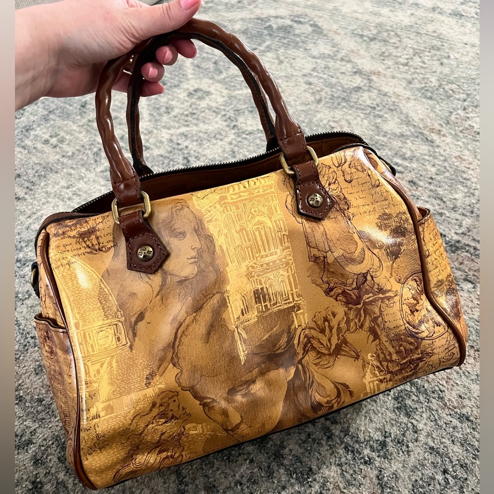 Patricia Nash skye sachet Brown & Tan Artistic Print Satchel Handbag - Picture 4 of 6